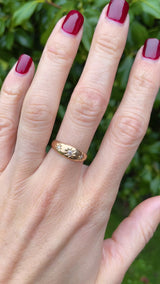 Antique Edwardian Diamond 18ct Gold Starburst Three-Stone Gypsy Ring