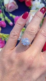 Vintage 1977 Diamond 18ct Gold Cluster Engagement Ring (1.00ct)