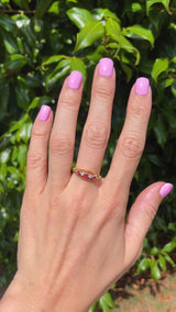 Antique Edwardian Ruby & Diamond 18ct Gold Five-Stone Ring - Chester 1907