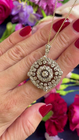 Antique Victorian Old-Cut Diamond Cluster Pendant (3.58cts)