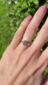 Vintage 1998 Aquamarine 18ct Gold Solitaire Ring