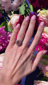 Vintage 1989 Imperial Topaz & Diamond 18ct Gold Cluster Ring (4.30cts)
