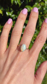 Art Deco Opal & Diamond 18ct Gold Platinum Ring (1.50ct)