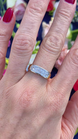Vintage 1996 Princess-Cut Diamond 18ct Gold Double-Row Band Ring
