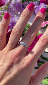 Art Deco 18ct White Gold & Platinum Diamond Three-Stone Engagement Ring (1.17cts)