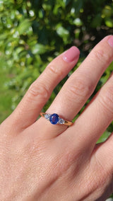 Sapphire & Diamond 18ct Gold Three-Stone Engagement Ring (0.80cts)