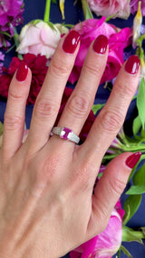 Vintage Boodles Pink Sapphire & Diamond Platinum Engagement Ring