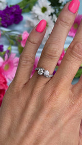 Art Deco Diamond Platinum Toi et Moi Crossover Engagement Ring