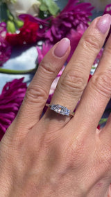 Platinum 1 Carat Princess-Cut Diamond Three-Stone Trilogy Ring