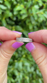 Vintage Diamond & Platinum Half Eternity Wedding Band Ring (0.48cts)