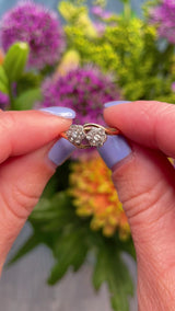 Edwardian Diamond 18ct Gold Double Daisy Cluster Ring