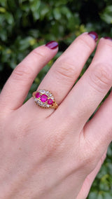 Antique Edwardian Ruby & Diamond 18ct Gold Ring