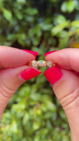 Vintage Opal & Diamond 18ct Gold "Bow" Ring
