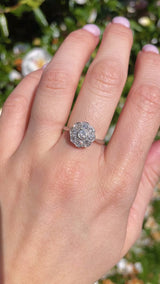 Antique Edwardian Diamond & Platinum Daisy Cluster Ring (0.55ct)