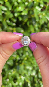 Art Deco Style Aquamarine & Diamond Gold Ring