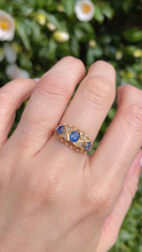 Antique Edwardian Sapphire & Diamond 18ct Gold Ring