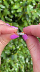 Art Deco Old Cut Diamond Three Stone Engagement Ring (0.40cts)