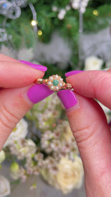 Antique Turquoise & Pearl Ring By Murrle Bennett