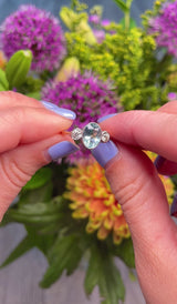 Art Deco Aquamarine & Diamond 18ct Gold Three-Stone Ring