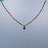Ellibelle Jewellery ART DECO SAPPHIRE & DIAMOND GOLD PENDANT NECKLACE