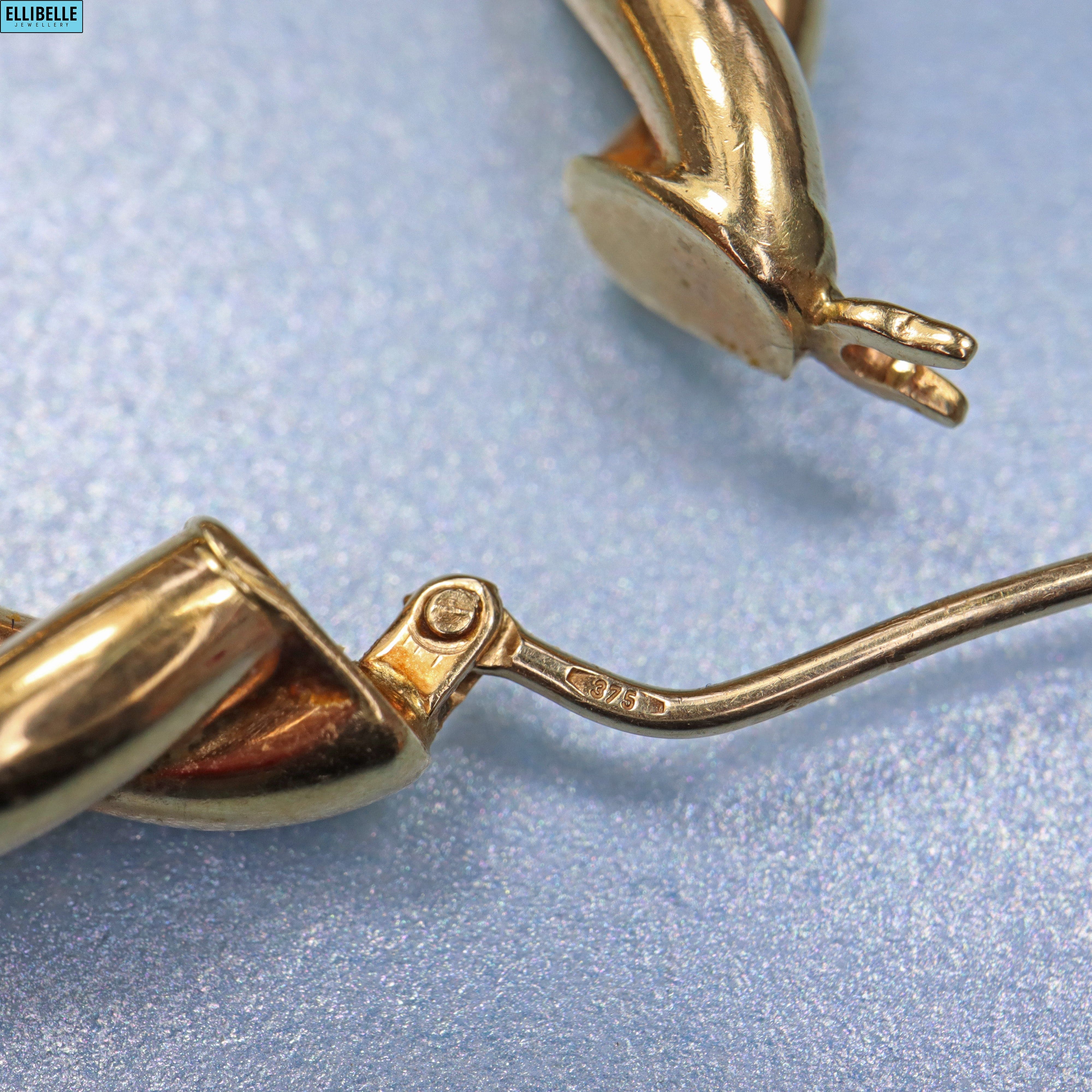 Ellibelle Jewellery VINTAGE 9CT GOLD ROPE-TWIST HOOP EARRINGS