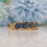 Ellibelle Jewellery MARQUISE SAPPHIRE 9CT GOLD BAND RING