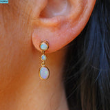 Ellibelle Jewellery VINTAGE OPAL 9CT GOLD PENDANT DROP EARRINGS