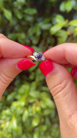 Antique Edwardian Sapphire & Diamond Three Stone Ring
