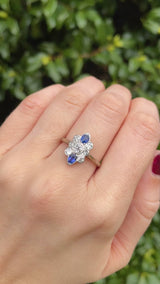 Edwardian Sapphire & Diamond 18ct White Gold Ring