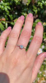 Art Deco Diamond Platinum Solitaire Engagement Ring (0.92ct)