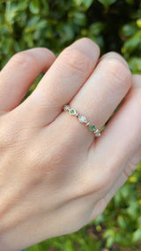 Emerald & Diamond 9ct White Gold Stacking Band Ring