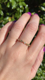 Emerald & Diamond 9ct Gold Stacking Band Ring