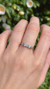 Art Deco Style Aquamarine & Diamond 18ct Gold Bezel Ring