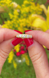 Antique Style Diamond Five Stone Gold Ring