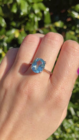 Blue Topaz 18ct White Gold Solitaire Ring
