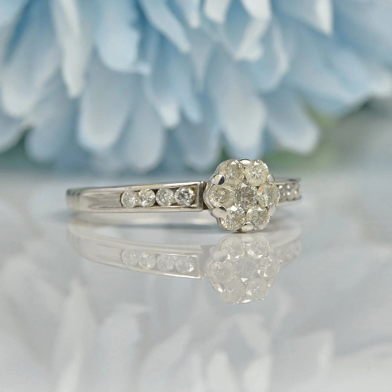 Ellibelle Jewellery 18ct White Gold Diamond Cluster Ring