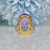 AMETHYST 18CT GOLD SOLITAIRE RING - MILLENNIUM