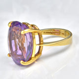 AMETHYST 18CT GOLD SOLITAIRE RING - MILLENNIUM