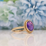 AMETHYST 9CT GOLD SOLITAIRE RING