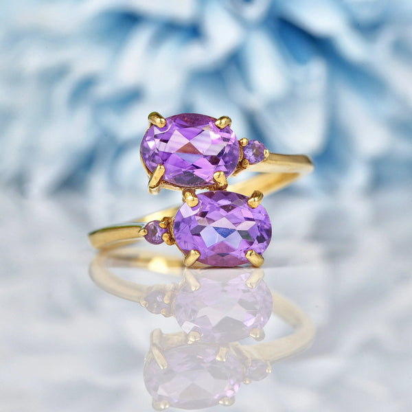 Ellibelle Jewellery AMETHYST 9CT GOLD 'TOI ET MOI' RING