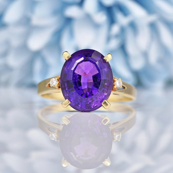 Ellibelle Jewellery Amethyst & Diamond 14k Gold Dress Ring