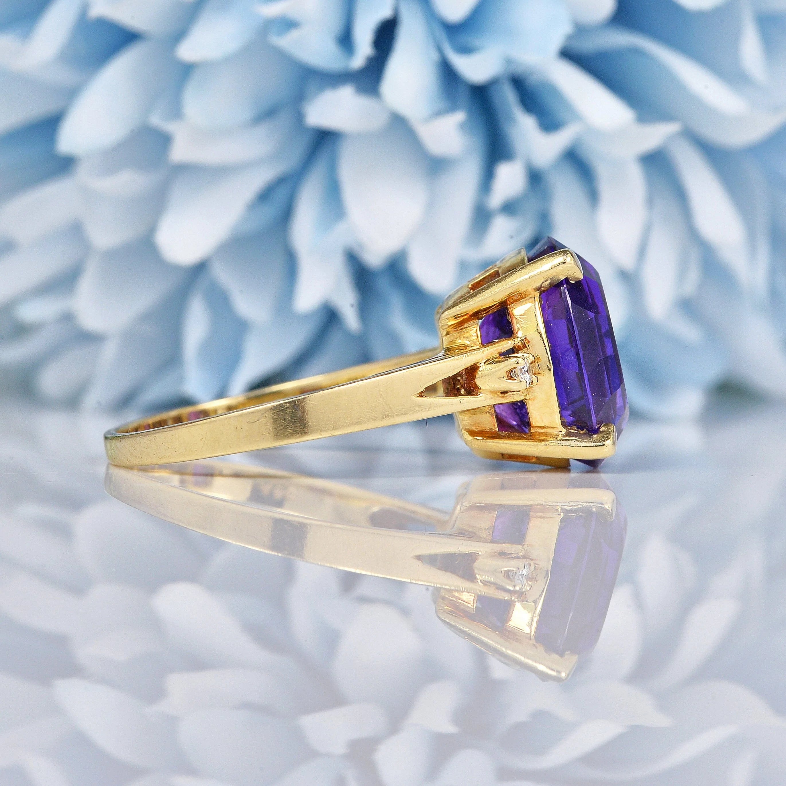 Ellibelle Jewellery Amethyst & Diamond 14k Gold Dress Ring