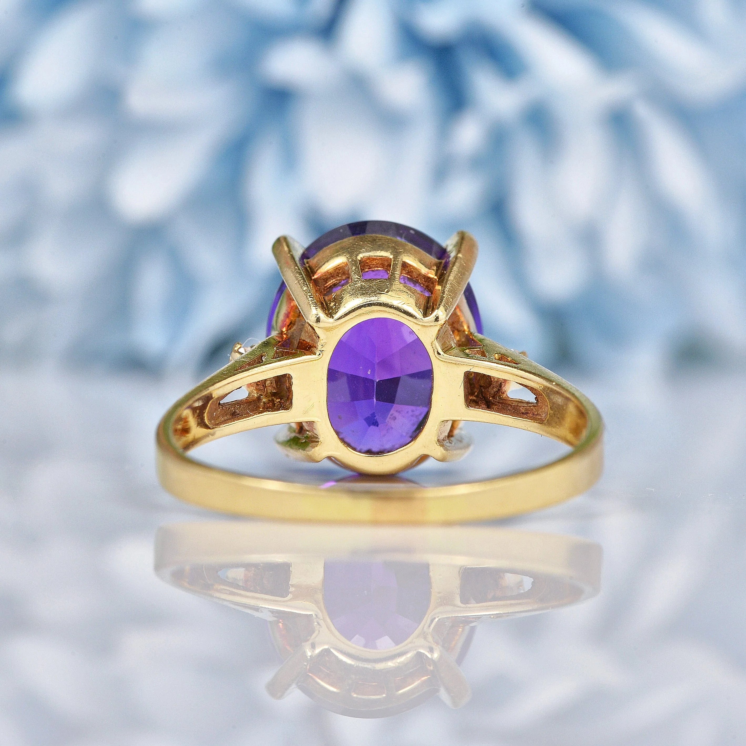 Ellibelle Jewellery Amethyst & Diamond 14k Gold Dress Ring