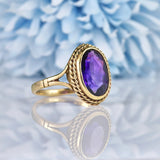 Ellibelle Jewellery Amethyst Oval Cut 9ct Gold Solitaire Ring