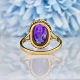 Ellibelle Jewellery Amethyst Oval Cut 9ct Gold Solitaire Ring