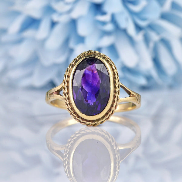 Ellibelle Jewellery Amethyst Oval Cut 9ct Gold Solitaire Ring