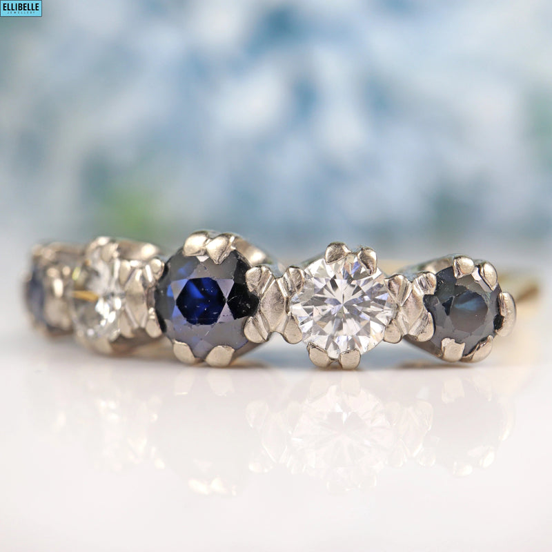 Antique Sapphire & Diamond 18ct Gold Ring