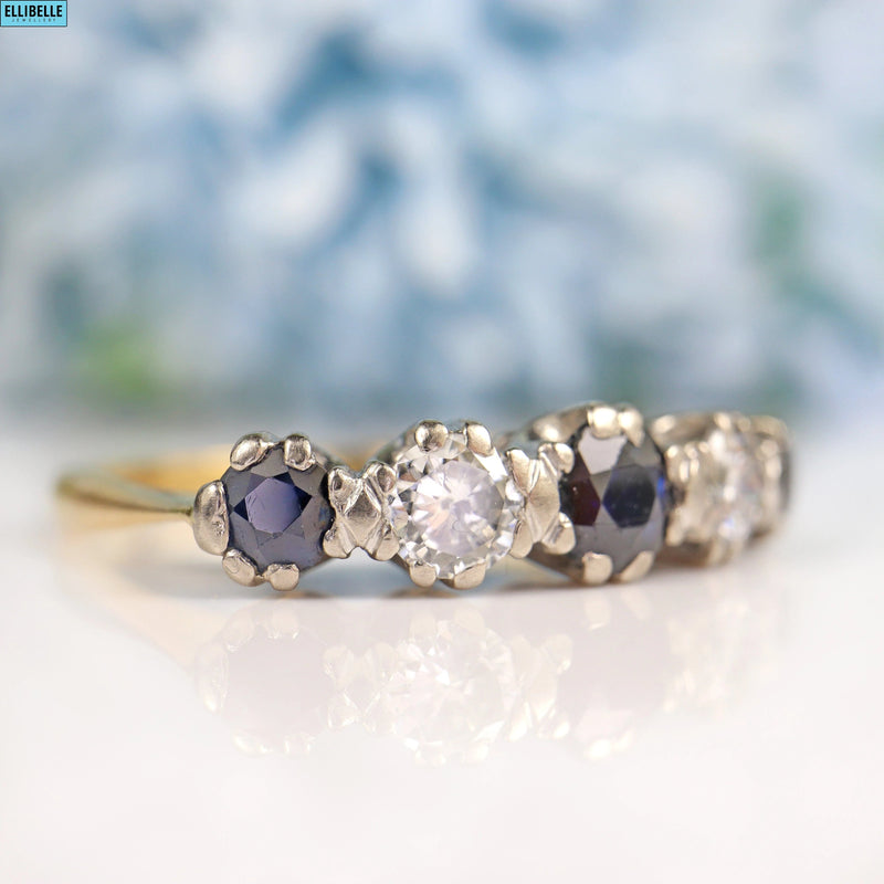 Antique Sapphire & Diamond 18ct Gold Ring