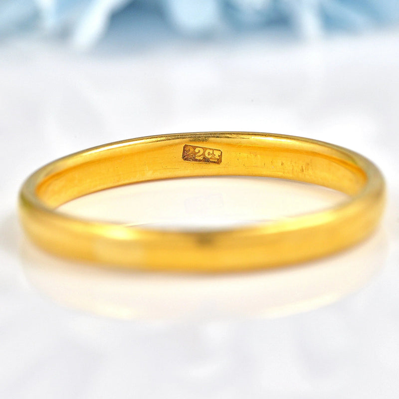 Ellibelle Jewellery Antique 22ct Gold Wedding Band Ring (3.6g)