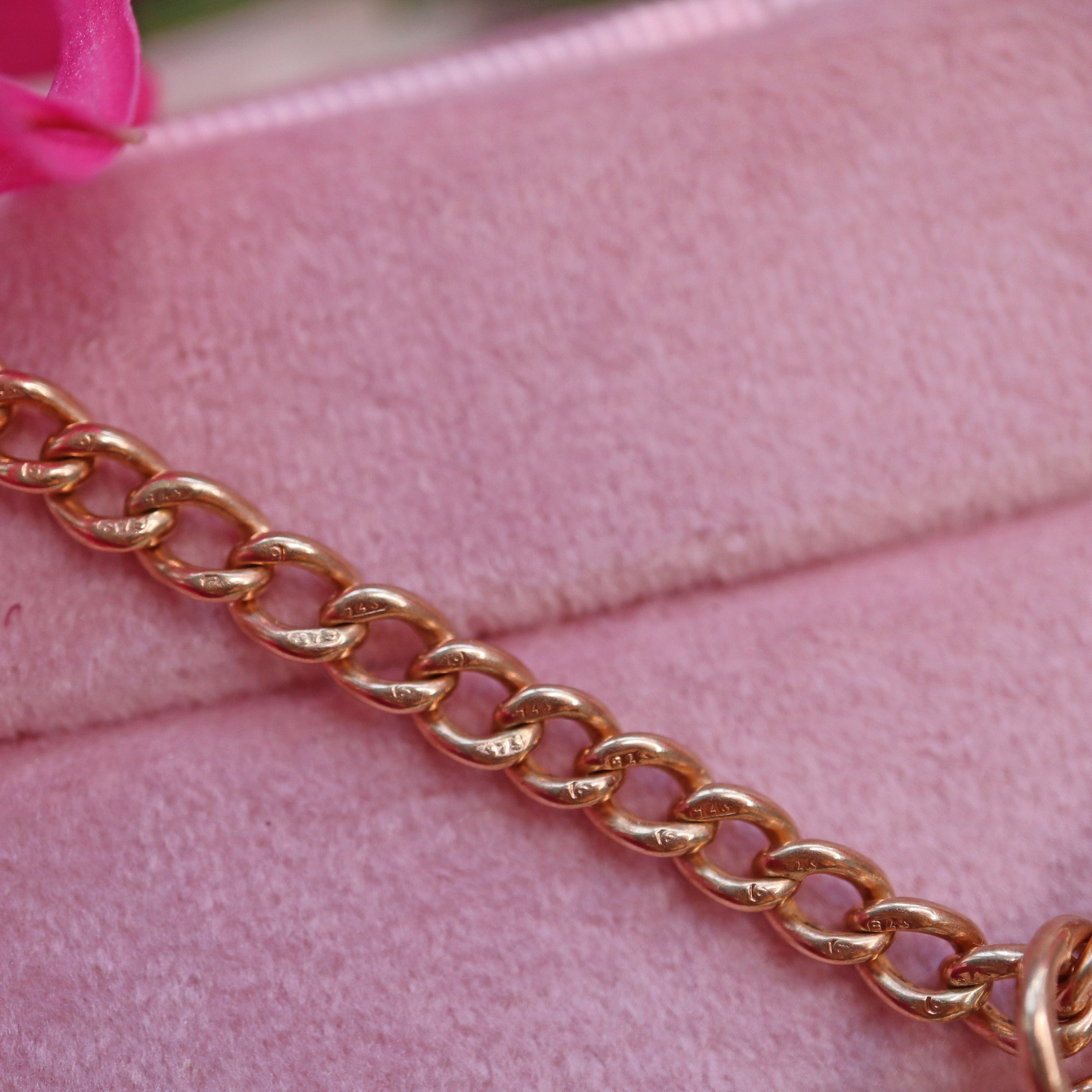 Ellibelle Jewellery Antique 9ct Gold Albert Chain Necklace (15.5") 21.7g